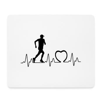 Heartbeat avec joggeur coeur1 - Tapis de souris (format paysage) - blanc - Devant