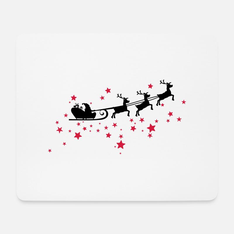Christkind mit Schlitten am Sternenhimmel - Mousepad (Querformat) - Weiß
