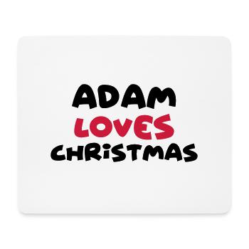 adam loves christmas xmas name - Mouse Pad (horizontal) - white - Front