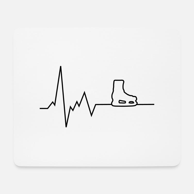 herzschlag schlittschuhe - Mousepad (Querformat) - Weiß