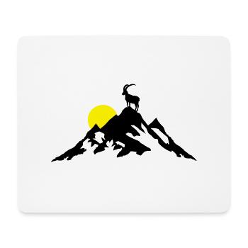 Mountain and Ibex at Sunrise - Mouse Pad (horizontal) - white - Front