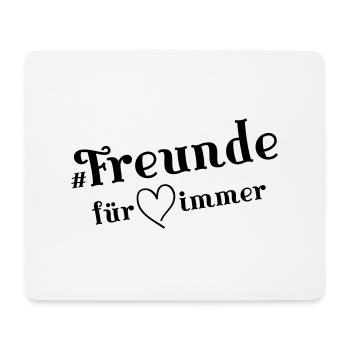 freunde für immer herz - Mousepad (Querformat) - Weiß - Vorne