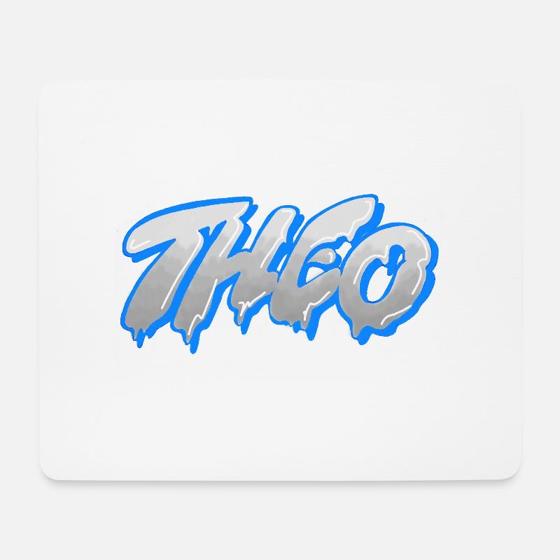 theo2 theo graffiti name - Mousepad (Querformat) - Weiß