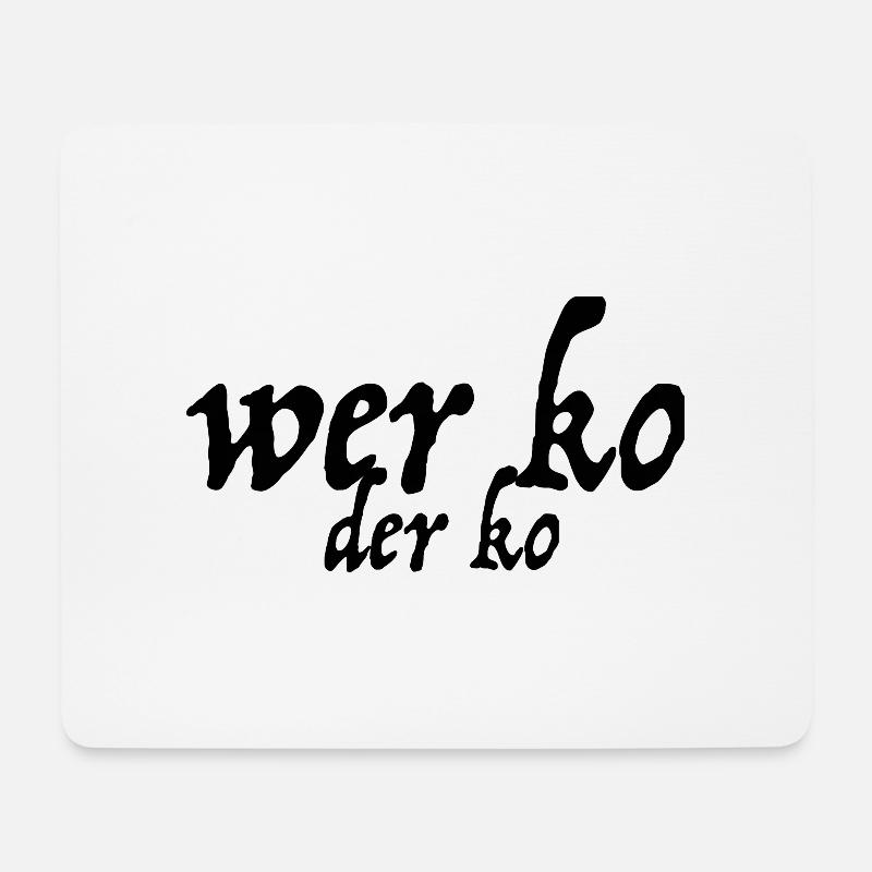 wer ko der ko - Mousepad (Querformat) - Weiß