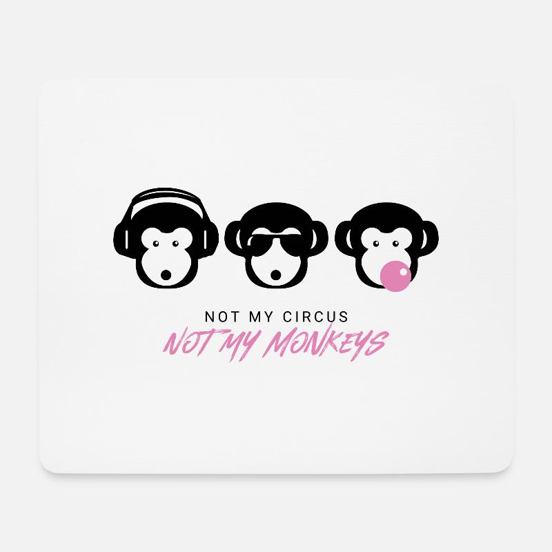 Muniax Monkeys Pink - Mousepad (Querformat) - Weiß