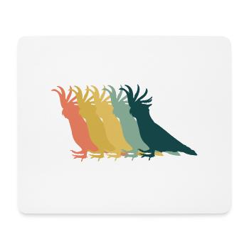 Cockatiel Rétro - Tapis de souris (format paysage) - blanc - Devant