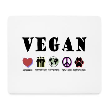 VEGAN COMPASSION, veganury, mois mondial du véganisme - Tapis de souris (format paysage) - blanc - Devant