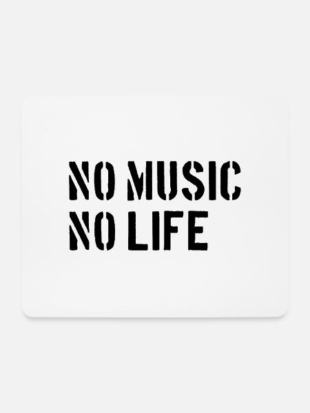 No Music, No Life - Mousepad (Querformat) - Weiß
