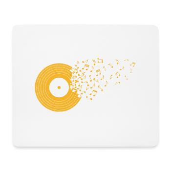 Vinyle Musique Partitions Disque disque DJ Platine - Tapis de souris (format paysage) - blanc - Devant