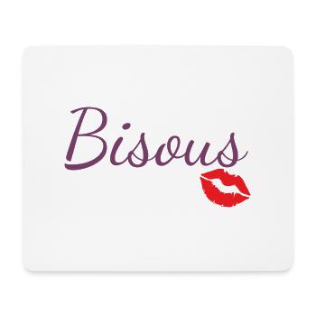Bisous - Tapis de souris (format paysage) - blanc - Devant