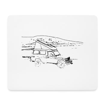 Offroader am See - Mousepad (Querformat) - Weiß - Vorne