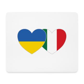 Ukraine Italien Herz Flagge - Mousepad (Querformat) - Weiß - Vorne