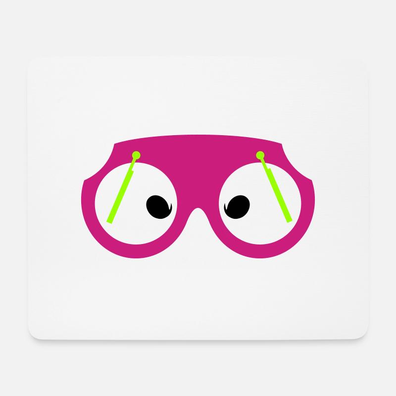 Brille Wischer Scheibe Augen Geek Witz - Mousepad (Querformat) - Weiß