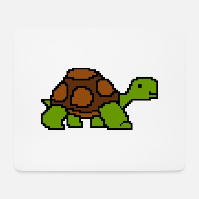 Landschildkröte Schildkröte Pixelart Retro - Mousepad (Querformat) - Weiß