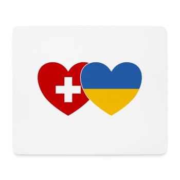 Ukraine Suisse Flag Heart - Tapis de souris (format paysage) - blanc - Devant