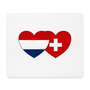 Switzerland Holland Flag Heart - Mouse Pad (horizontal) - white - Front