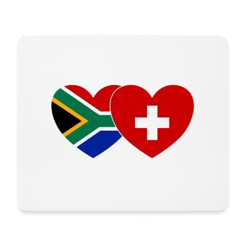 Afrique du Sud Suisse Flag Heart - Tapis de souris (format paysage) - blanc - Devant