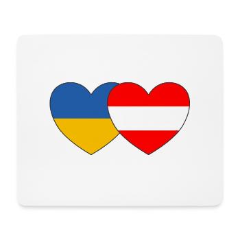 Ukraine Austria Flag Heart - Mouse Pad (horizontal) - white - Front