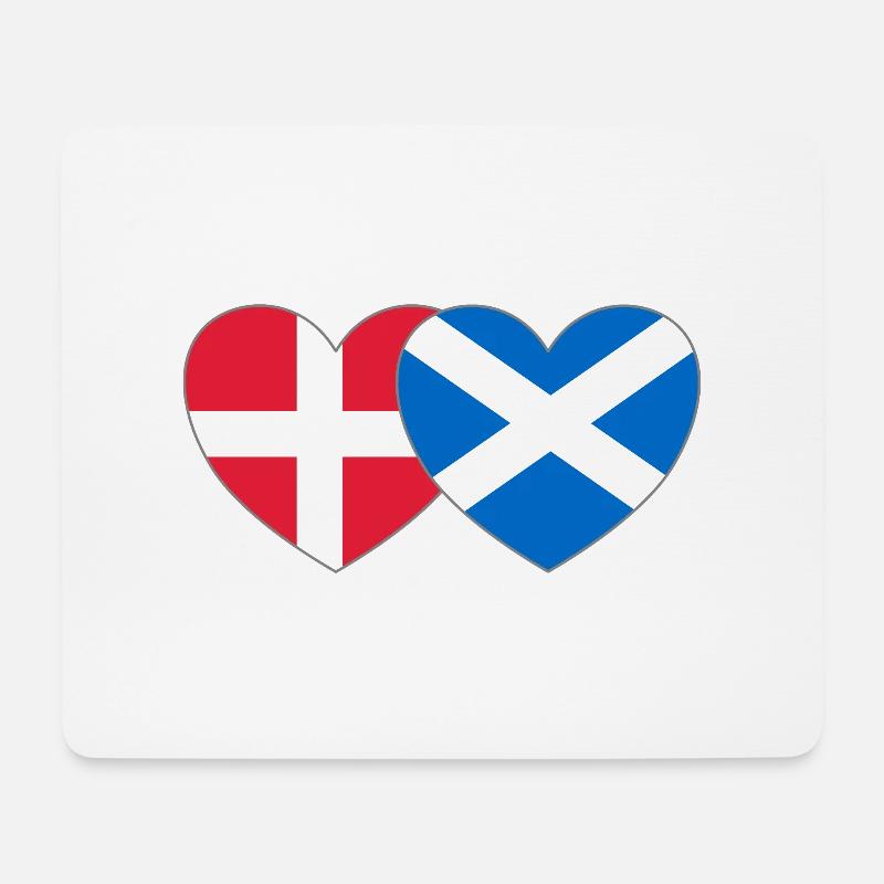 Dänemark Schottland Flagge Herz - Mousepad (Querformat) - Weiß