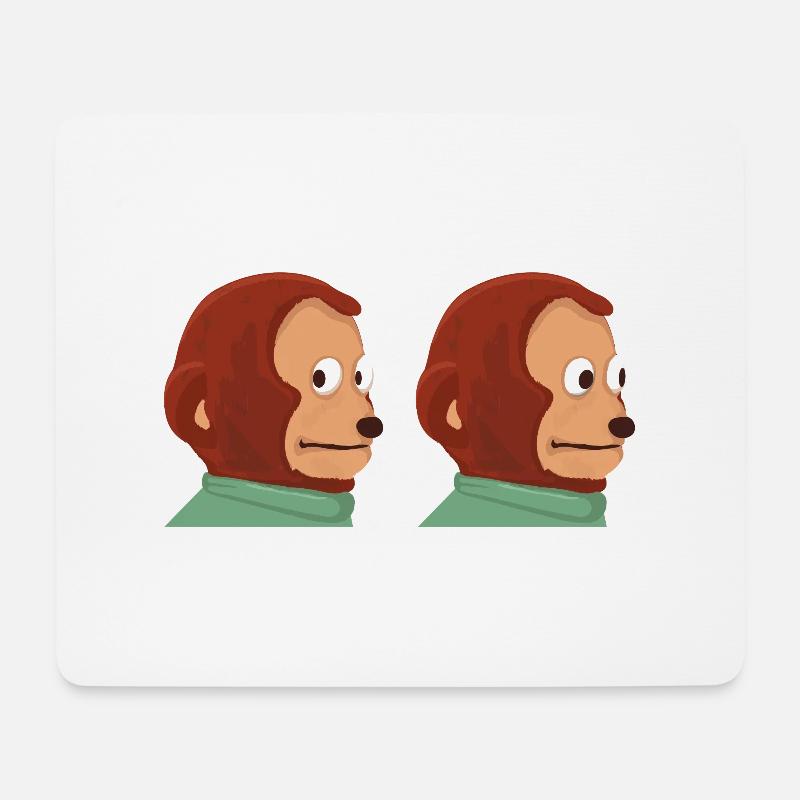 Lustiges Affenpuppen-Meme - Mousepad (Querformat) - Weiß