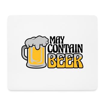 May Contain Beer Spruch - Mousepad (Querformat) - Weiß - Vorne