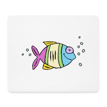 Poisson Cichlide Eau Mer Graffiti Dessin - Tapis de souris (format paysage) - blanc - Devant