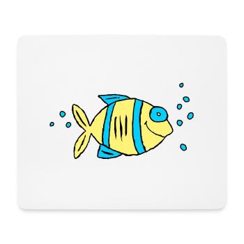 Poisson Cichlide Eau Mer Graffiti Dessin - Tapis de souris (format paysage) - blanc - Devant