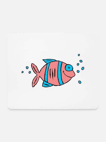 Fisch Buntbarsch Wasser Meer Graffiti Zeichnung - Mousepad (Querformat) - Weiß