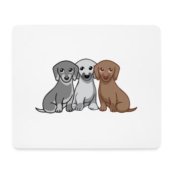 Drei Hunde - Mousepad (Querformat) - Weiß - Vorne