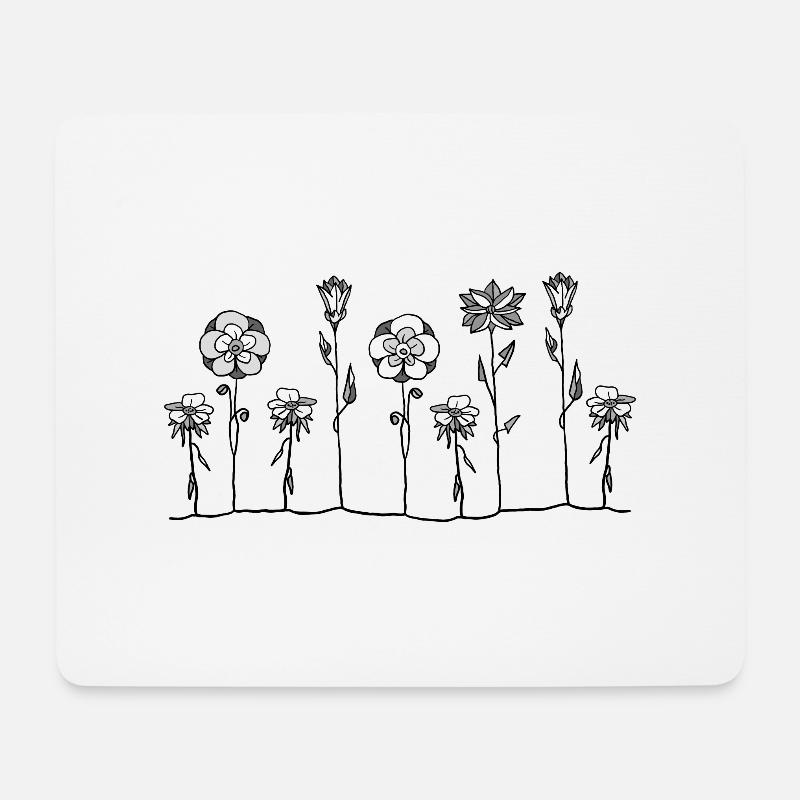 Blumen - Mousepad (Querformat) - Weiß