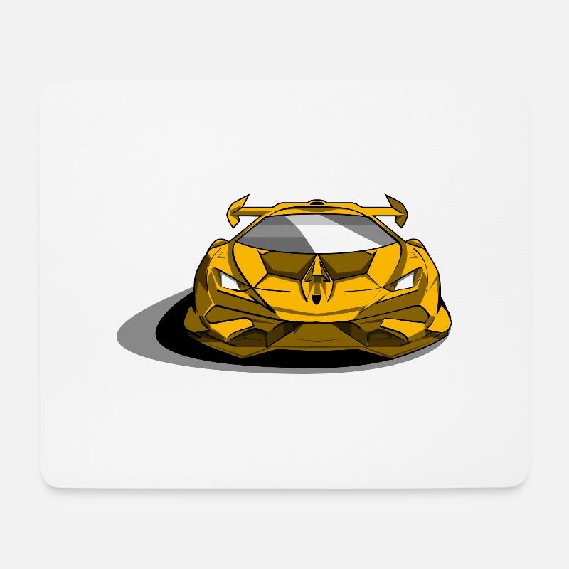 Lambo Sportwagen gelb - Mousepad (Querformat) - Weiß