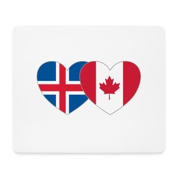 Island Kanada Flagge Herz - Mousepad (Querformat) - Weiß - Vorne