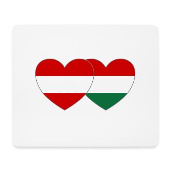 Österreich Ungarn Flagge Herz - Mousepad (Querformat) - Weiß - Vorne
