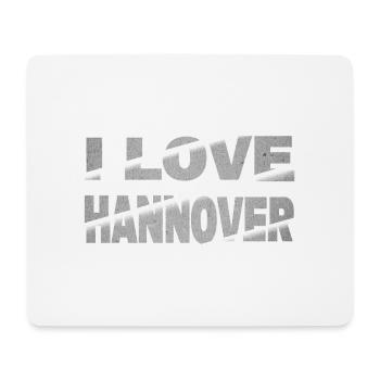 Hanovre Allemagne City Font Skyline J’aime - Tapis de souris (format paysage) - blanc - Devant