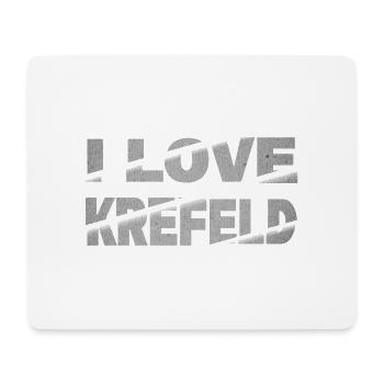 Krefeld Germany City Font Skyline I Love - Mouse Pad (horizontal) - white - Front