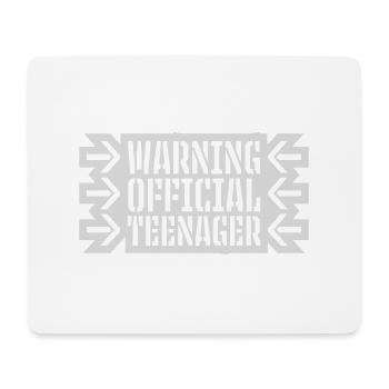 avertissement citation officielle d’adolescent - Tapis de souris (format paysage) - blanc - Devant