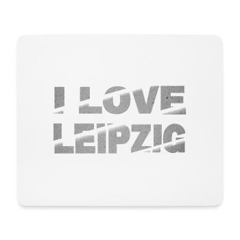 Leipzig Deutschland Stadt Schrift Skyline I Love - Mousepad (Querformat) - Weiß - Vorne
