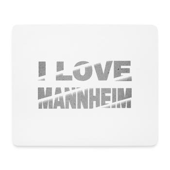 Mannheim Deutschland Stadt Schrift Skyline I Love - Mousepad (Querformat) - Weiß - Vorne