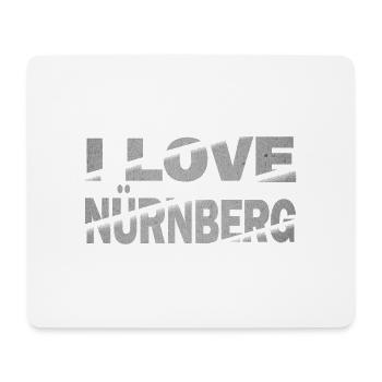 Nuremberg Allemagne Ville Police Skyline I Love - Tapis de souris (format paysage) - blanc - Devant