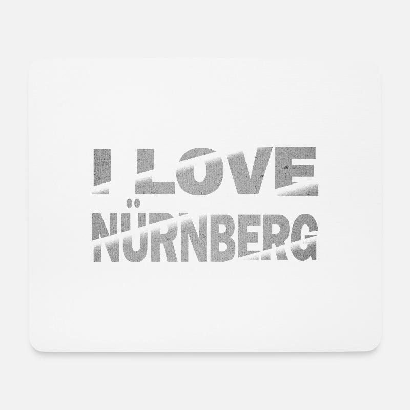 Nürnberg Deutschland Stadt Schrift Skyline I Love - Mousepad (Querformat) - Weiß