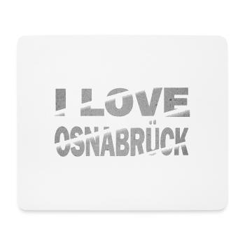 Osnabrück Deutschland Stadt Schrift Skyline I Love - Mousepad (Querformat) - Weiß - Vorne