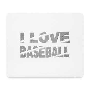 I Love Baseball - Mousepad (Querformat) - Weiß - Vorne