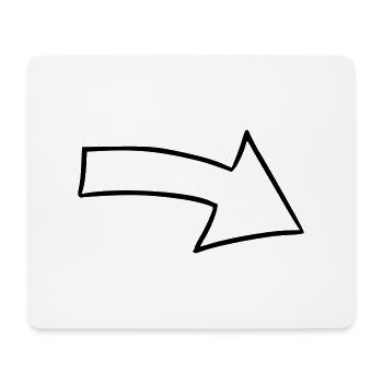 Arrow drawing sketch black - Mouse Pad (horizontal) - white - Front