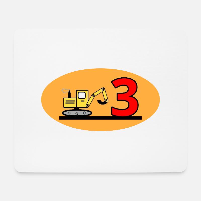 Bagger - Mousepad (Querformat) - Weiß