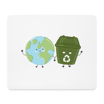 Recycling auf Erden Hand in Hand - Mousepad (Querformat) - Weiß - Vorne