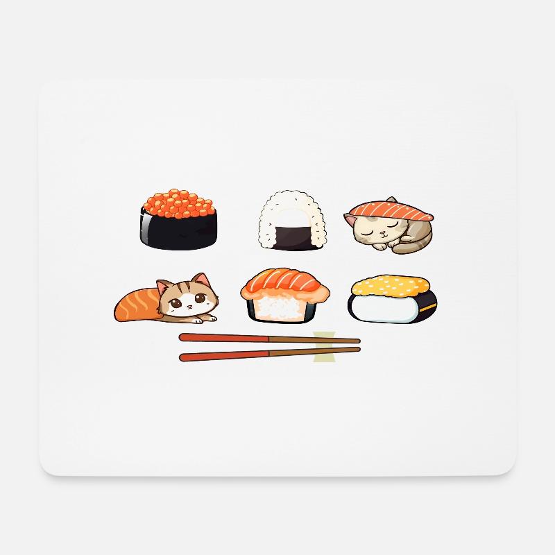 Sushi - Mousepad (Querformat) - Weiß