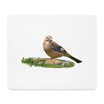 Eichelhäher - Mousepad (Querformat) - Weiß - Vorne