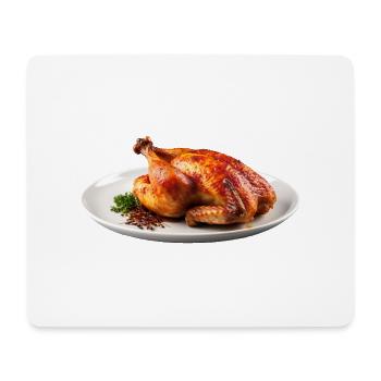 A fried dinosaur on the plate - Mouse Pad (horizontal) - white - Front