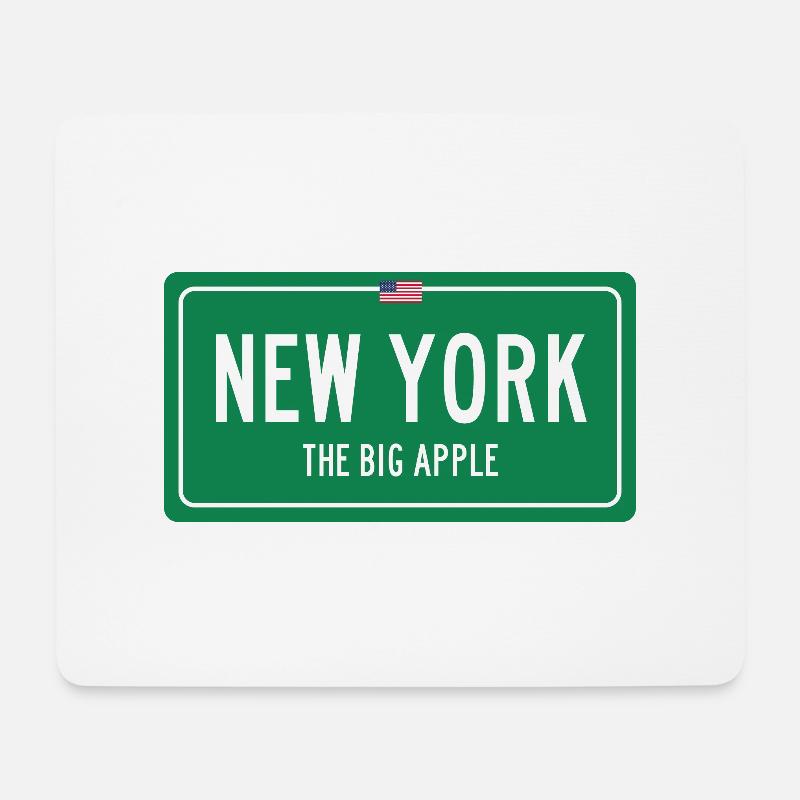 Ortsschild New York, USA - Mousepad (Querformat) - Weiß