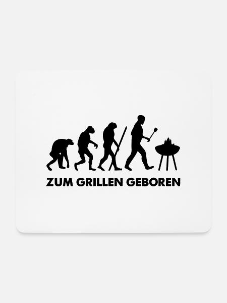 Zum Grillen geboren Grill Evolution - Mousepad (Querformat) - Weiß
